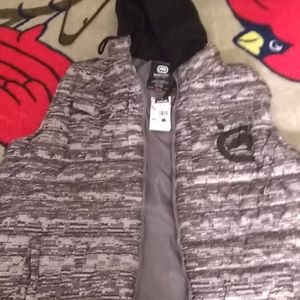 Sleeveless hoodie zip up